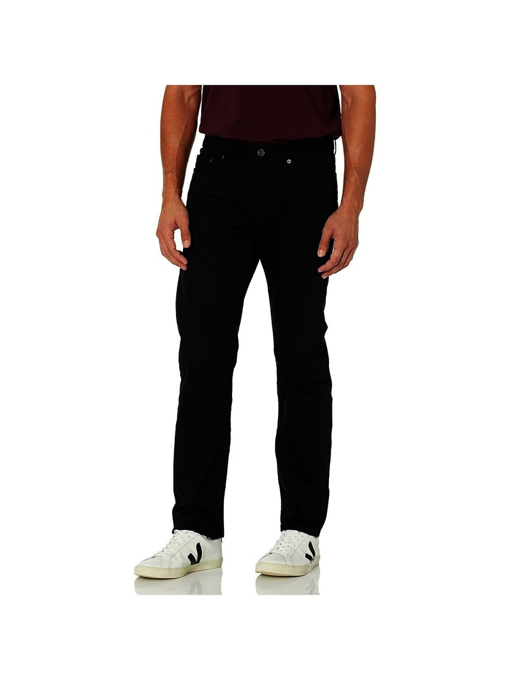 Amazon Essentials Men's Straight-Fit Stretch Jean, Washed Black, 28W x 30L